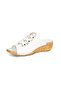Kuşadası- White Genuine Leather Slippers - 3