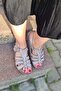 Stone Color Genuine Leather Sandals with Belt - 4