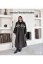 Women's Black Trench Coat Faux Leather Belted Pocketed Cool and Stylish Outerwear - 3