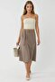 Busem High Waist Belt Detailed Midi Skirt - 5