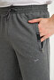Men's Anthracite Sweatpants – Combed Cotton Fabric – Embroidery Detailed - 4