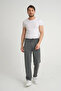 Men's Anthracite Sweatpants – Combed Cotton Fabric – Embroidery Detailed - 2