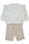 Woven Pants 2-Piece Set (Stylish) Beige - 2