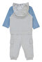 Two-Strap Hooded Cardigan 3-Piece Set (in the Sea) Gray - 2
