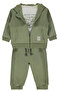 Selani̇k Hooded Cardigan 3-Piece Set (Surf) Green