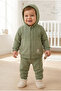 Selani̇k Hooded Cardigan 3-Piece Set (Surf) Green - 7
