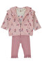 Kaşkorse Hooded Cardigan 3-Piece Set (Strawberry) Dried Rose
