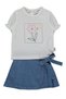 Tencel Short Skirt 2-Piece Set (Flower Girl) Blue