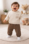 طقم ثلاثي من قمصان IP SWEAT (للرجال) باللون البني - 4