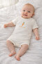 Interlock Short Sleeve Body Suit (Baby Carrot) Ecru - 5