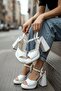 Bello White Skin (9 cm Heel) Platform Heeled Casual Shoes - 5