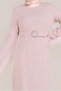 Sleeves and Back Tasseled Belt Dress 40626 - 4