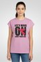 Kids Girl Cap Sleeve Graphic Print Tops, Purple