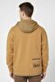 Men Long Sleeves Plain Hooded Sweatshirt, Tan - 4