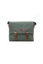 Design03 Canvas Leather Khaki Green 15.6 Inch Unisex Postman Laptop Bag - 4