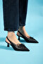 Black Leather Capsule Casual Heeled Shoes