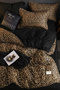 Duvet Cover Set with Fitted Sheet Double Black Pantera