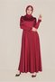 Flower Embroidered Dress with Collar 40677 - 2