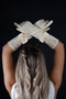 Elegant Modern Bridal Gloves with Bow Wedding Ceremony Evening Dress Accessory - 5