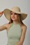 Beige Seashell Detailed Straw Women's Hat - 4