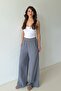 Women's Gray Muslin Loose Cut Trousers - 3