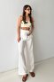 Women's Ecru Muslin Loose Cut Trousers - 7