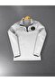 Scuba High Collar Half Zipper Tracksuit Diving Fabric Slim Fit Reflective Detailed Paris Printed - 2