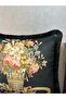 Imported Silk Velvet Tasseled Damask Pattern Black Color Throw Pillow Case (Double Sided Pattern) - 6