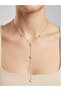 Steel Gold Stone Star Y Necklace