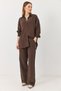 Women's Linen Casual, Stylish and Sporty Wide-Leg Set Brown - 5