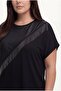 Women's Large Size Leather Look And Tassel Detail Black Blouse - 4