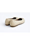 Women's Beige Faux Leather Textured Knitted Patterned Bowknot Ballerinas - 8