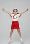 Girl's 23 April 29 October Performance Outfit Ayyildiz Flag B Printed T-Shirt and K Linen Skirt Set - 3