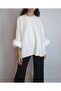 Women's White Sweater with Removable Sleeves Fur-Trimmed Lightweight Collar Soft Sweater Yy101351 - 2