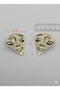 Zamak Brass Plated, Steel Tipped Gold Color Face Patterned Women's Earrings 🌟 - 4