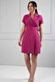 Double-Breasted Collar Waist Accessory Pleat Detailed Dress - 3