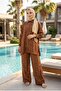 Women's Gold Embroidered Casual Two-Piece Hijab Set - 5