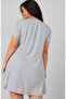 Plus Size Women's V-Neck Pocketed Short Sleeve Basic Mini Casual Daily Dress –K5 241 - 4