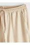 Beige Elastic Waist Women's Trousers - 5