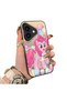 iPhone 16 Plus Compatible Hard Acrylic Back Silicone Edge Lens Protection Case Stylish Print Patterns