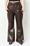 Women Regular Fit Solid Flare Pants, Coffee Brown