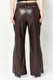 Women Regular Fit Solid Flare Pants, Coffee Brown - 4