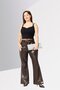 Women Regular Fit Solid Flare Pants, Coffee Brown - 2