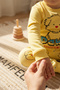 100% Cotton Piece Paws Printed Baby & Kids Pajama Set Yellow - 5