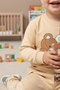 100% Cotton Piece Baby & Kids Pajama Set S. Teddy Bear Cream - 6