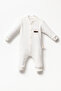 100% Cotton Piece Baby Snap Romper & Salopet Ecru Color