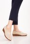 Women's Genuine Leather Comfortable Summer Perforated Casual Shoes Vdt.2610 Cream - 6
