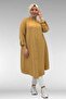 58092 Plus Size Double Button Detailed Muslin Shirt - Biscuit - 5
