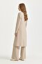 Double-Breasted Closed Long Blazer Poly. Viscose Basic Jacket Beige - 4