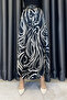 Round Pattern Front Pleated Pocket Detail Belt Piece Skirt-Black Black - 2